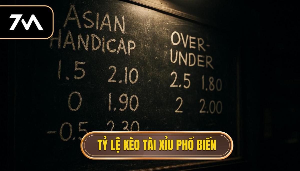 Các loại tỷ lệ kèo tài xỉu phổ biến trên thị trường