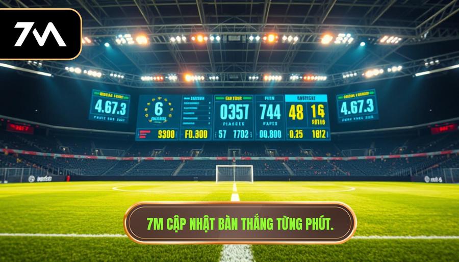 7M cập nhật bàn thắng từng phút.
